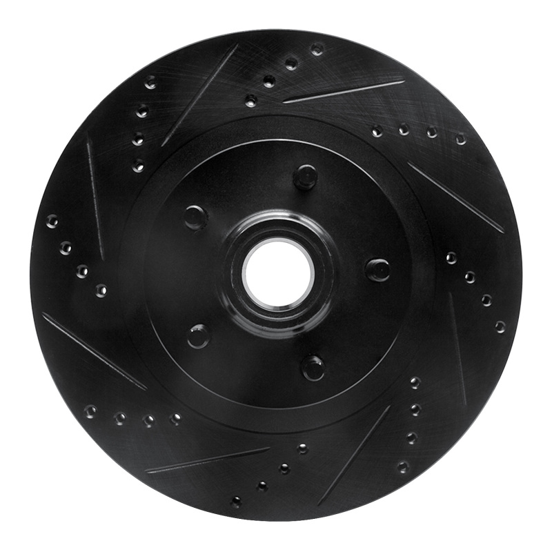 Ford Explorer Sport Brake Rotor (1) - Front Left - R1 Concepts - Drilled & Slotted - Black - `01-`05